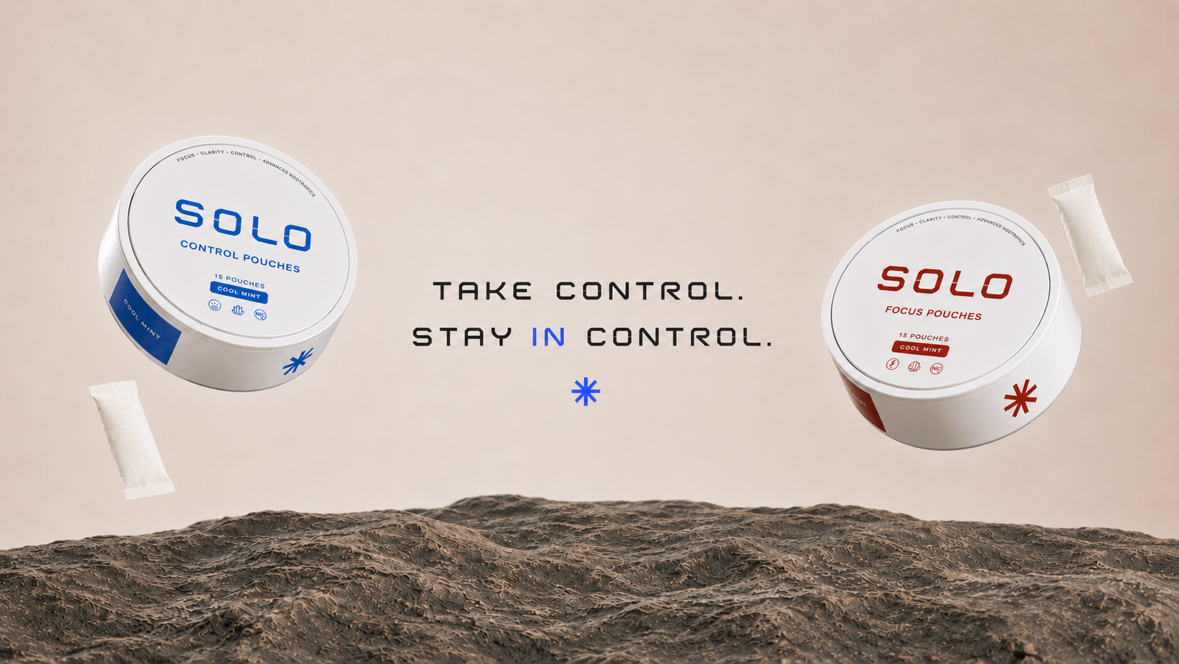 Solo — Take control. Stay in control. Craving Control and Focus pouches.